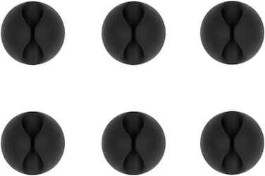 Blupebble Anchor One Desk Tidy Organizer Cable Clip 6 Peices Set (Black)