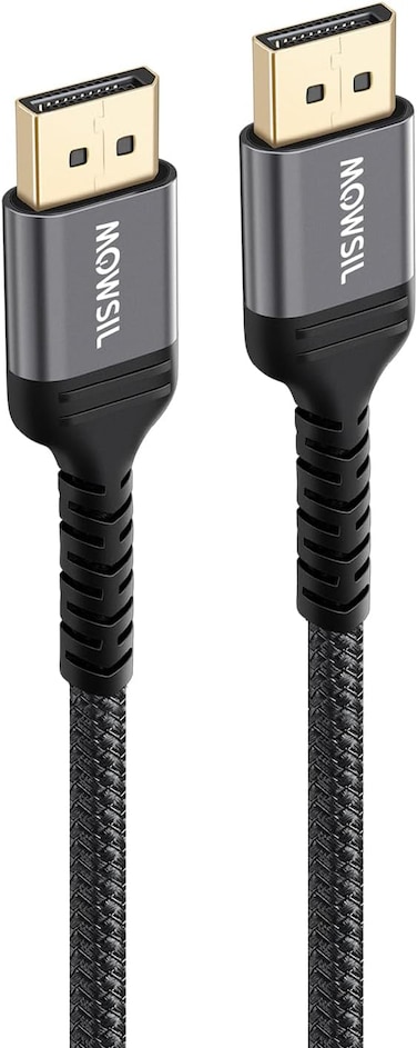 Mowsil 4K Displayport Cable 5M, Dp 1.2, 4K@60Hz, 2K@165Hz/144Hz, High-Speed Gold-Plated Braided Displayport to Displayport Cable for Gaming Monitor, Graphics Card, PC, Laptop, TV