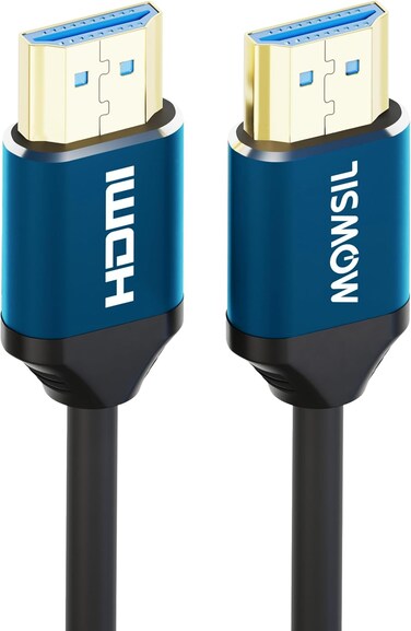 Mowsil HDMI 2.0 Cable 3M &ndash; 4K@60Hz, 18Gbps Ultra High Speed, 1080P@240Hz, HDR, 3D, DTS:X &ndash; Gold-Plated Connector &ndash; Compatible with PS5, PC, Laptop, TV, Blu-Ray, Monitor