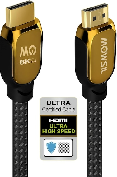 ماوسيل كيبل 8K HDMI 2.1 بطول 2 متر، سلك معتمد فائق السرعة 48Gbps يدعم 8K@60Hz و4K@120Hz/144Hz، eARC، دولبي فيجن، HDR10+، اتش دي سي بي 2.2/2.3، متوافق مع PS5 وXbox Series X والتلفزيون والكمبيوتر