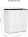Krome 8kg Twin Tub Semi-Automatic Washing Machine, Aluminium Spin Motor, Mechanical Timer, 4 Star Rated, 360W Wash / 170W Spin, White, KR-WSA80K