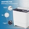 Krome 8kg Twin Tub Semi-Automatic Washing Machine, Aluminium Spin Motor, Mechanical Timer, 4 Star Rated, 360W Wash / 170W Spin, White, KR-WSA80K