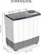 Krome 15kg Twin Tub Semi-Automatic Washing Machine, Aluminium Spin Motor, Mechanical Timer, 5 Star Rated, 460W Wash / 200W Spin, White, KR-WSA150K