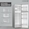 ثلاجة كروم 330 لتر، بابان علويان، ضاغط عاكس، مانع للتجمد، تدفق هواء متعدد، تحكم إلكتروني باللمس في درجة الحرارة، منبه للباب، فضي، KR-RFF330SM