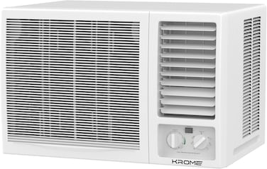 KROME 2 Ton Window Air Conditioner, 24000 BTU, R410a Gas,Rotary compressor, Energy Efficient, Low Noise, Maximum Cooling, Mechanical Control,Turbo mode,1 Year Warranty-White- KR-AWR24ST3