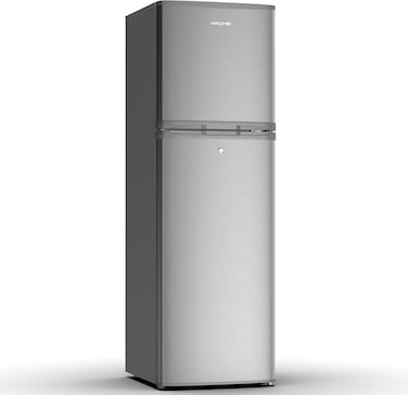 KROME 180L Gross,Net 138L,Double Door Top Mounted Refrigerator, Manual De- Frost, Mechanical Control System, Interior Light, Metallic Finish,Lock and Key,INOX,10 Year Compressor Warranty- KR-RDC180IH