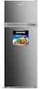 Krome 270L Gross Double Door Top-Mounted Refrigerator, Uniform Air Flow System, De-Frost, Powerful Cooling, Energy Efficient, Adjustable Storage, Inox, KR-RDC270IH