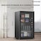 Krome 120L Beverage Cooler, Free Standing, Single Door, 2 Glass Shelves, Crisper Drawer, Blue LED Light, Recessed Handle, Manual Temperature Control, Eco-Friendly R600a, Black, KR-BC120DM