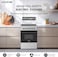 Krome 60x60cm Freestanding Electric Cooker, Vitroceramic Hob, 4 Zones, Thermostat Oven, Turbo Fan, Grill, Dishwarmer, Double Glass Door, A-Class Energy, Silver, KR-CC6060O