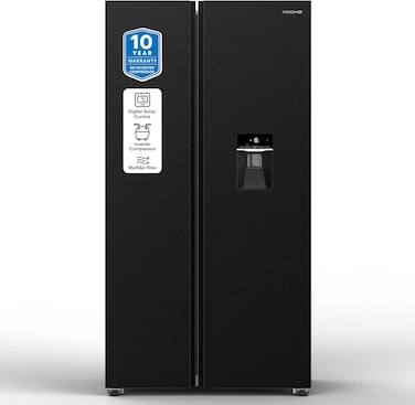 Krome 820L Gross Side-By-Side Refrigerator (595L Net), Inverter Compressor, No Frost, Quick Cooling &amp; Freezing, LED Touch Control, Twist Ice Maker, Dark INOX, KR-SBS820WIH