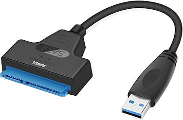 MOWSIL كيبل محول USB 3.0 إلى محرك الأقراص الصلبة، محول USB إلى SATA لـ 2.5"/3.5" SSD وHDD، قارئ محرك خارجي، نقل بيانات عالي السرعة 5Gbps، التوصيل والتشغيل، متوافق مع ويندوز وماك ولينكس