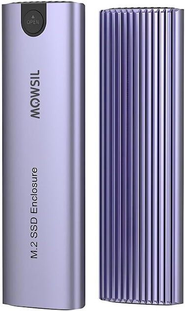 ماوسيل حاوية M.2 NVMe SSD 10 جيجابايت في الثانية USB 3.1 USB-C من الالومنيوم الجيل الثاني لـ M.2 PCIe M-Key 2230/2242/2260/2280 SSD، حاوية M.2 خارجية