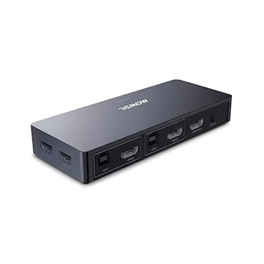 محول كيه في ام من موسيل بمنفذين HDMI بدقة 4K@60Hz، مشاركة لوحة المفاتيح والماوس والشاشة بين جهازي كمبيوتر أو لابتوب، محول كيه في ام USB سهل الاستخدام للكمبيوتر الشخصي، ماك، الألعاب، المكتب والاستخدام