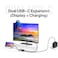 Mowsil Type C to Dual Type C Adapter with 4K@60Hz Display Output and 100W Pd Fast Charging, Aluminum Body, for Macbook, iPad Pro, Windows Laptop, android Devices