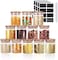 MahMir Glass Jars Set 300ML, MahMir 12 pcs Set Glass Spice Jars with Bamboo Airtight Lids and Labels, Food Cereal Storage Spice Containers for Home Kitchen Tea Herbs Coffee Flour Herbs Grains (Round)