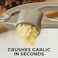 MahMir&reg; Kitchen Premium Garlic Press with Soft, Easy to Squeeze Handle - Includes Silicone Garlic Peeler &amp; Cleaning Brush - 3 Piece Garlic Mincer Tool - Sturdy Easy to Clean Garlic and Ginger Crusher