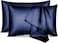MahMir&reg; Silk Satin Pillowcase for Hair and Skin Queen - Blue Silk Pillowcase 2 Pack 76L x 51W CM (30x20 Inches) - Satin Pillow Cases Set of 2 with Envelope Closure (2pcs Navy Blue)