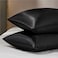 MahMir&reg; Silk Satin Pillowcase for Hair and Skin Queen - Black Silk Pillowcase 2 Pack 76L x 51W CM (30x20 Inches) - Satin Pillow Cases Set of 2 with Envelope Closure (Black)