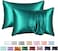 MahMir&reg; Silk Satin Pillowcase for Hair and Skin Queen - Malachite Green Silk Pillowcase 2 Pack 76L x 51W CM (30x20 Inches) - Satin Pillow Cases Set of 2 with Envelope Closure (2pcs Malachite Green)