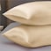 MahMir&reg; Silk Satin Pillowcase for Hair and Skin Queen - Champagne Gold Silk Pillowcase 2 Pack 75L x 50W CM (20x30 Inches) - Satin Pillow Cases Set of 2 with Envelope Closure (Champagne)