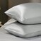 MahMir&reg; Silk Satin Pillowcase for Hair and Skin Queen - Silver Grey Silk Pillowcase 2 Pack 76L x 51W CM - Satin Pillow Cases Set of 2 with Envelope Closure (Silver Grey)