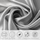 MahMir&reg; Silk Satin Pillowcase for Hair and Skin Queen - Silver Grey Silk Pillowcase 2 Pack 76L x 51W CM - Satin Pillow Cases Set of 2 with Envelope Closure (Silver Grey)