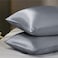 MahMir&reg; Silk Satin Pillowcase for Hair and Skin Queen - Silk Pillowcase 2 Pack 75L x 50W CM (20x30 Inches) - Satin Pillow Cases Set of 2 with Envelope Closure (2pcs, Dark Grey)