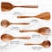ماهمير® ملاعق خشبية للطبخ من 6 قطع - ادوات خشبية من خشب الساج بلمسة نهائية ناعمة للطبخ - ملاعق خشبية ناعمة ومريحة للطبخ - ادوات طبخ خشبية غير لاصقة - مجموعات ملاعق خشبية