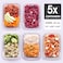 MahMir&reg;  5 Pack, 1040ML (35 OZ)   Glass Meal Prep Containers, Airtight Glass Food Storage Containers with Lids &ndash; Airtight Food Containers Kitchen Storage Containers Glass Lunch Containers