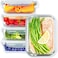 MahMir&reg;  5 Pack, 1040ML (35 OZ)   Glass Meal Prep Containers, Airtight Glass Food Storage Containers with Lids &ndash; Airtight Food Containers Kitchen Storage Containers Glass Lunch Containers