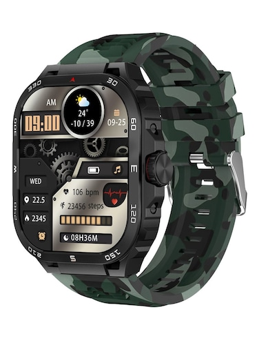ساعة TCH الذكية Z10 Ultra Smart Beat باللون الأخضر للرجال بنظامي Android وIOS مع مراقبة ضغط الدم/الإجهاد/معدل ضربات القلب/النوم/أكثر من 100 وضع رياضي، وامتصاص الصدمات