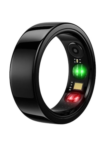 TCH Smart Ring IRing R20 Black Health Fitness Tracker for Men &amp; Women,7 Days Battery Life Android+IOS -[SIZE-7]