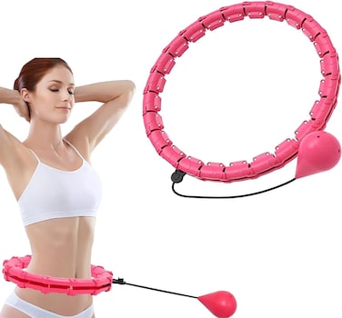 Solarae Weighted Smart Hula Hoop  2 in 1 Exercise Hula Hoop Weight Loss &amp;amp; Massage  Smart Hula Hoop 24 Sections Adjustable  360&deg;auto-spinning Ball Hula Hoops