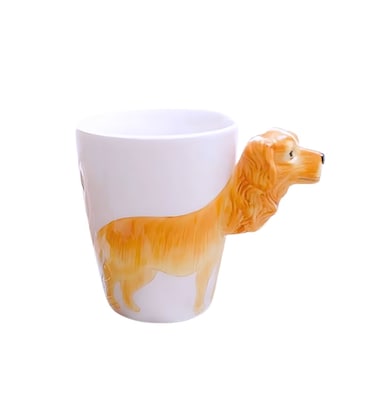 Adorable Animal Mugs: 3D Ceramic Cups with Cute Animal Handles Golden Retriever (Gift for Animal Lovers!)