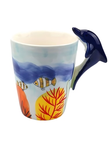Adorable Animal Mugs: 3D Ceramic Cups with Cute Animal Handles Dolfin (Gift for Animal Lovers!)
