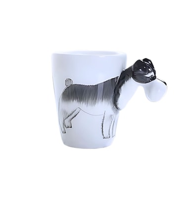 Adorable Animal Mugs: 3D Ceramic Cups with Cute Animal Handles Schnauzer (Gift for Animal Lovers!)