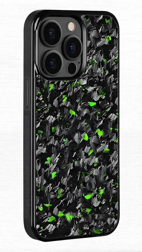 Iphone 14 Pro Real Forged Carbon Fiber iPhone 15 Pro  Case with a box Green color