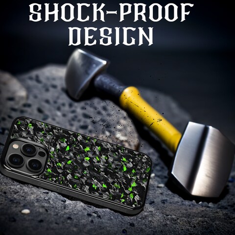 Iphone 14 Pro Real Forged Carbon Fiber iPhone 15 Pro  Case with a box Green color