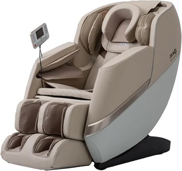 ZERO HEALTHCARE Heal Master Massage Chair Full Body Massage with 20 Rollers, 48 Airbags, Heating Therapy, Zero Gravity, Adjustable Footrest, 5 Auto Programs &amp; Premium Leather (Beige) + FREE Clingy Scalp Massager