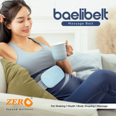 Zero Healthcare Baelibelt Heating Massage Belt for Abdominal &amp; Back Relief &ndash; Portable Electric Massager with Heat Therapy, 6 Massage Modes, Rechargeable Waist Belt &ndash; Home &amp; Office Use UAE