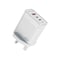IQ TOUCH iCHARGE 65W Compact 3-Output Gan Charger - White
