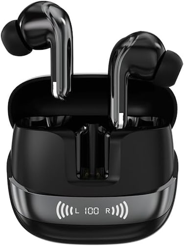 GRABIT GTUNES-HARMONY True Wireless Earbuds ANC &amp; Premium Sound Enjoy -25dB Active Noise Cancellation, Transparency Mode, and quad-mic clarity with Bluetooth 5.4 for seamless connectivity. (Black)