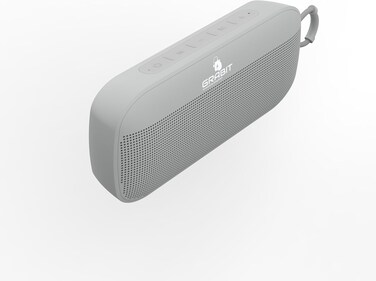 GRABIT G-ROCK 5W Bluetooth Speaker Compact &amp; Powerful Experience clear stereo sound with Bluetooth 5.2 dual 52mm speakers, &amp; a 1200mAh battery for 3-4 hours of playtime Lightweight (Gray)