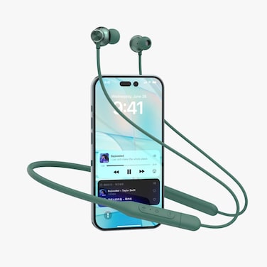 Grabit Wireless Stereo Neckband, Deep Bass, Bluetooth 5.0, 24H Playtime, Magnetic Earbuds, HD Mic, Lightweight &amp; Comfortable Fit, GNB-100B