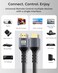 Glassology 2M 8K HDMI Cable 2.0: High-speed 18Gbps, 4K@60Hz, HDR, 3D, Braided Cord. Compatible with MacBook Pro, UHD TV, Xbox, PlayStation, PS5/4, PC, Laptop.
