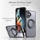 Glassology 360&deg; Rotate Ring Stand Magnetic Case for iPhone 16 Plus Shockproof Wireless Charging Compatible Adjustable Kickstand (Black)