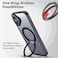 Glassology 360&deg; Rotate Ring Stand Magnetic Case for iPhone 16 Shockproof Wireless Charging Compatible Adjustable Kickstand -Black (Black)