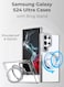 Glassology 360° Rotate Ring Stand Magnetic Case For Samsung Galaxy S24 Ultra (Clear)