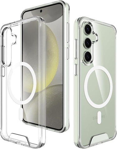 Glassology Clear Case for Samsung Galaxy S24 Plus, Magnetic Non-Yellowing Case, Shockproof Protection