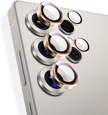 Glassology Samsung Galaxy Ultra Series Camera Lens Guard, Shatterproof, High Transparency, Case Friendly design, Premium Tempered Glass, Ensure durability and clarity. (S25 Ultra Gold)